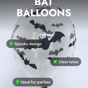 Bat Balloons 11 inch Clear Printed Latex Halloween Balloons Spooky Halloween Party Decorations Two Spooky Boo Day Spooky One Decor Batty