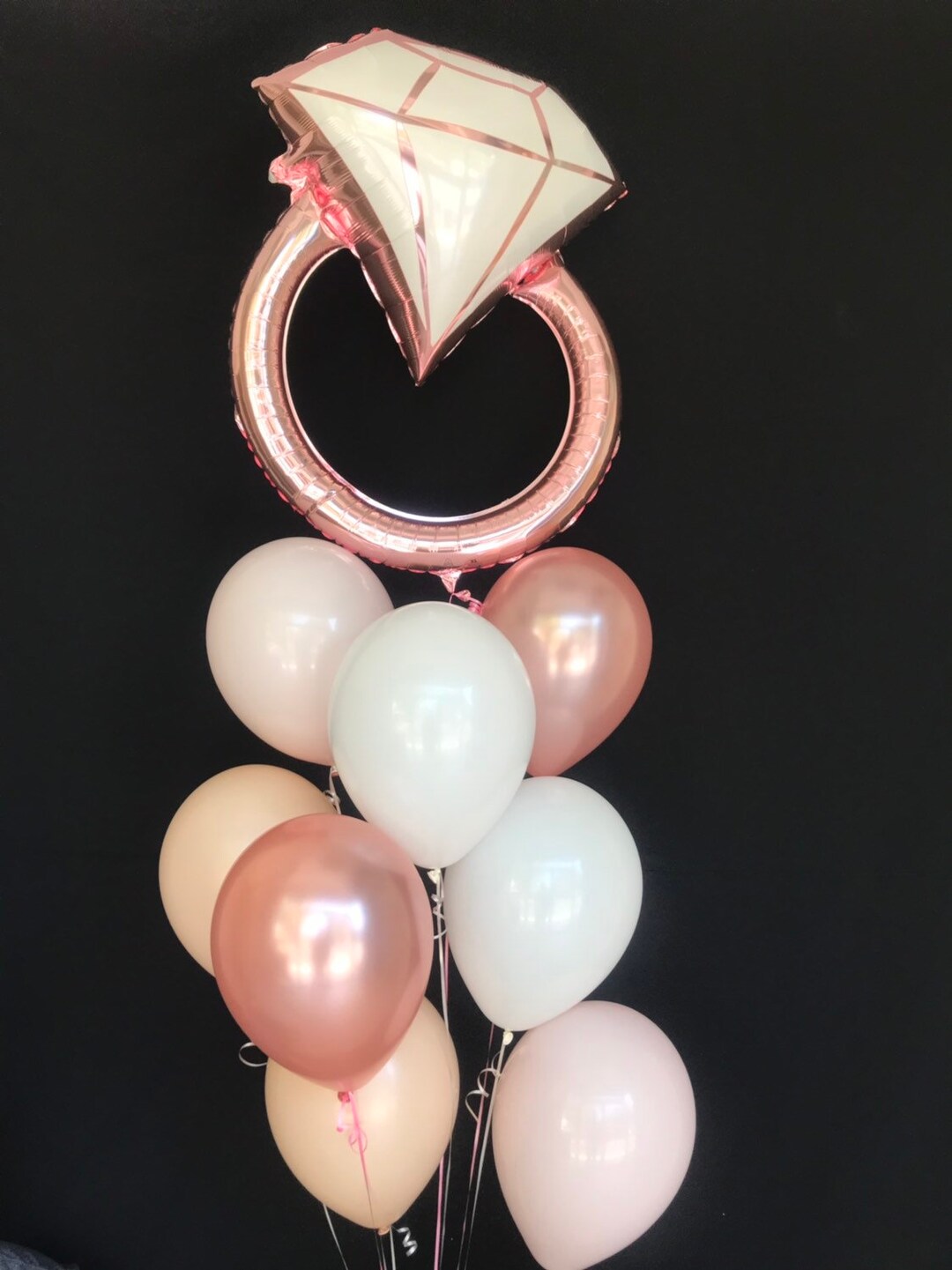 Rose Gold Diamond Ring Balloon Ring Balloon Blush Pink - Etsy