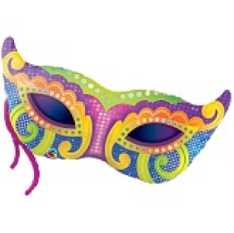 Mardi Gras Balloons Mask Decorations Purple Green and Gold Etsy