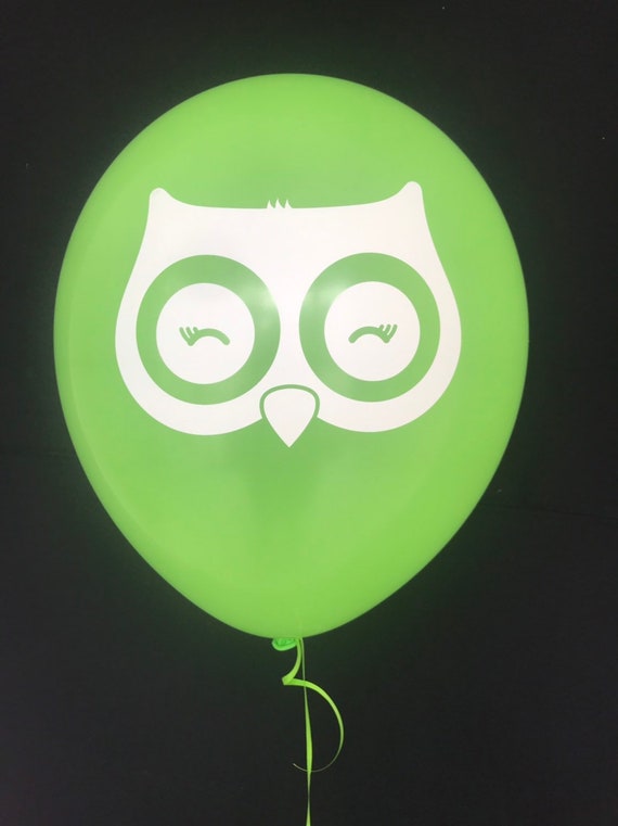 Fox Balloon - Owl Balloon - Woodland Balloon - 11 inch Lime Green Latex Balloon - Double Sided - Baby Shower Balloon - First Birthday Il_570xn