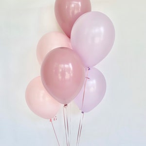 Pink Mauve Purple Balloons Bridal Shower Baby Shower Balloon Pink and Purple Party Its a Girl Shower Bach Party Dusty Rose Girls Birthday