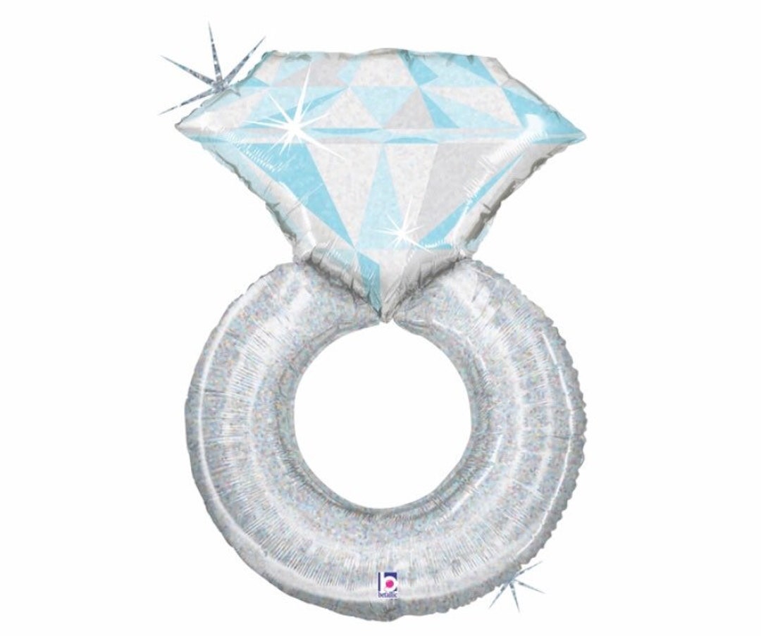 Diamond Ring Balloon Silver Ring Balloon Engaged Decor Bachelorette