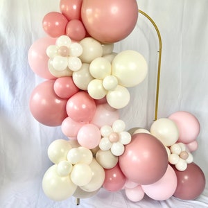 Dusty Rose Flower Balloon Garland - Blush Pink Cream Balloons - Baby in Bloom - Wildflower Baby Shower - Boho Bridal Shower - Floral Garland