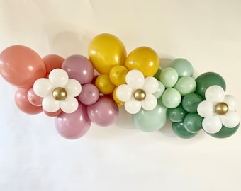 Groovy Balloon Garland Kit, Daisy Arch, Two Groovy, Groovy One Party, Muted Rainbow Balloons, Boho Flower Arch, Groovy Baby, Flower Power