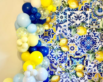 Almafi Coast Lemon Balloon Garland for Mediterranean Bridal Shower Inspired Bridal Shower Decor Italian Bachelorette Themed Italian Coast