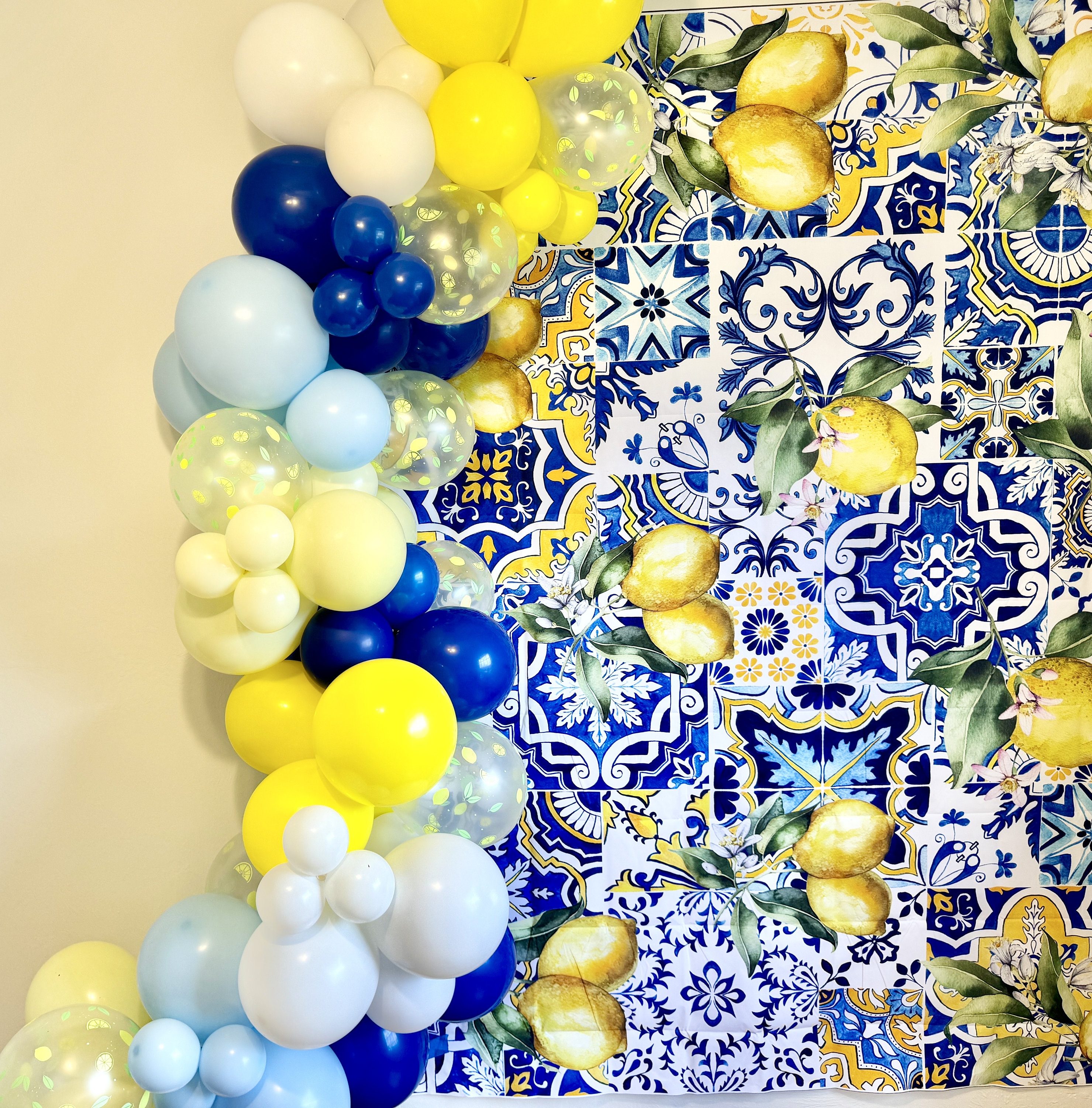 Almafi Coast Lemon Balloon Garland for Mediterranean Bridal Shower
