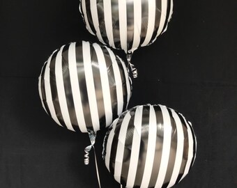 Black and White Striped Foil Balloons Graduation Balloons Referee Balloon Sports Party Striped Decorations Birthday Balloons