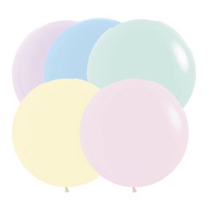 Pastel Matte Balloons 24 inch Round Balloons Pastel Boho Rainbow Baby Shower Balloons Pastel Rainbow Party First Birthday Matte Balloons