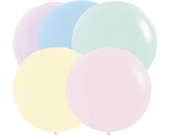 Pastel Matte Balloons 24 inch Round Balloons Pastel Boho Rainbow Baby Shower Balloons Pastel Rainbow Party First Birthday Matte Balloons