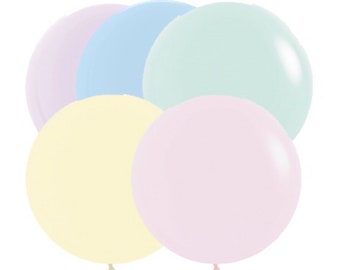 Pastel Matte Balloons - 24 inch Round Balloons - Boho Rainbow - Baby Shower Balloons - Pastel Rainbow Party- First Birthday - Matte Balloons