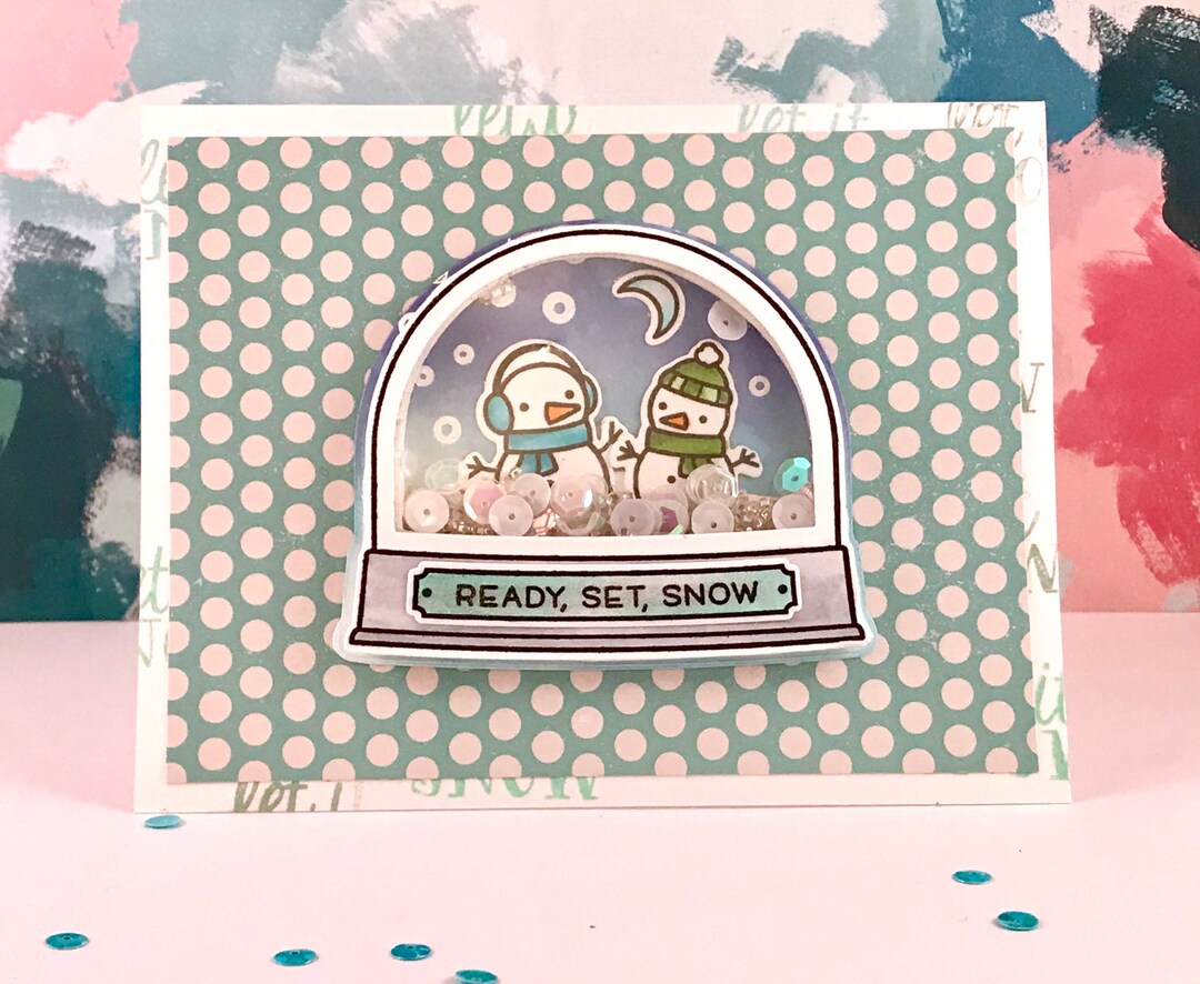 SHAKER Snow Globe Card - Merry Christmas - Etsy