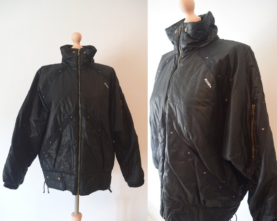 Vintage KITEX Black Oversized Jacket | 80s Bomber