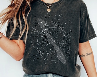Celestial Shirt, Night Sky, Comfort Colors, Moon T Shirts,  Moon Phase,Astrology,Astronomy, Boho,Astrology shirt,Astronomy shirt,Space shirt