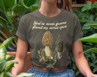 Morel Mushroom Shirt, funny Mushrooms T-shirt,Fungi Shirt ,Goblincore Aesthetic , Cottagecore shirt, mushroom"shirt, foraging t-shirt