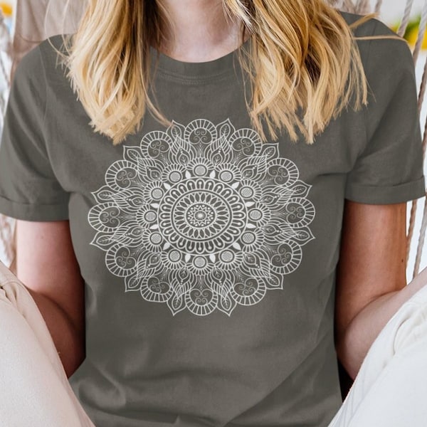 Mandala Shirt, Mandala Sweatshirt, Mandala Tee, Cute Spring Shirt, Cute Shirt for Woman, Cute Mandala Shirt, Boho shirt, Gifts for Her