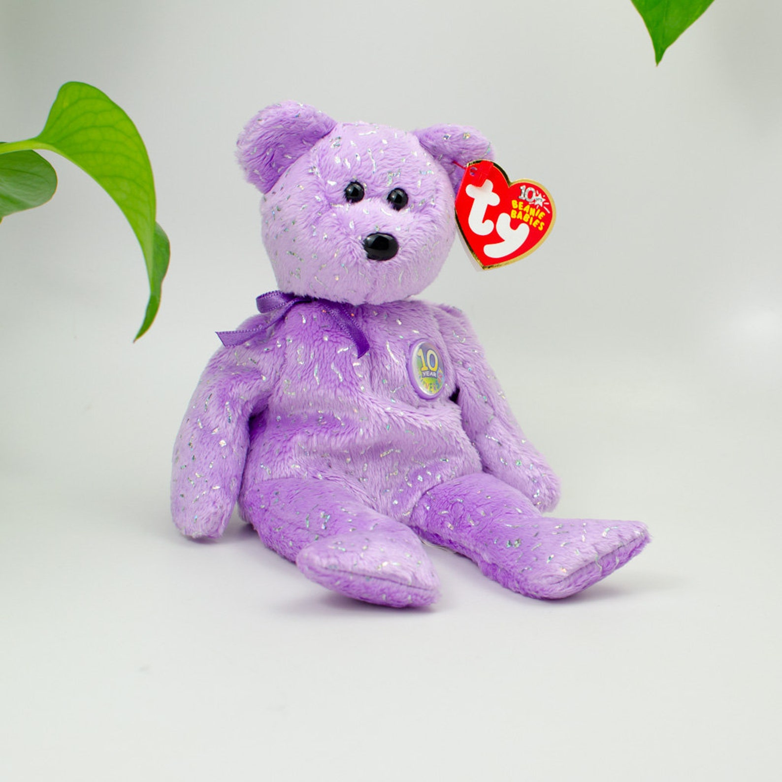Ty Beanie Baby Decade Bear Purple Etsy