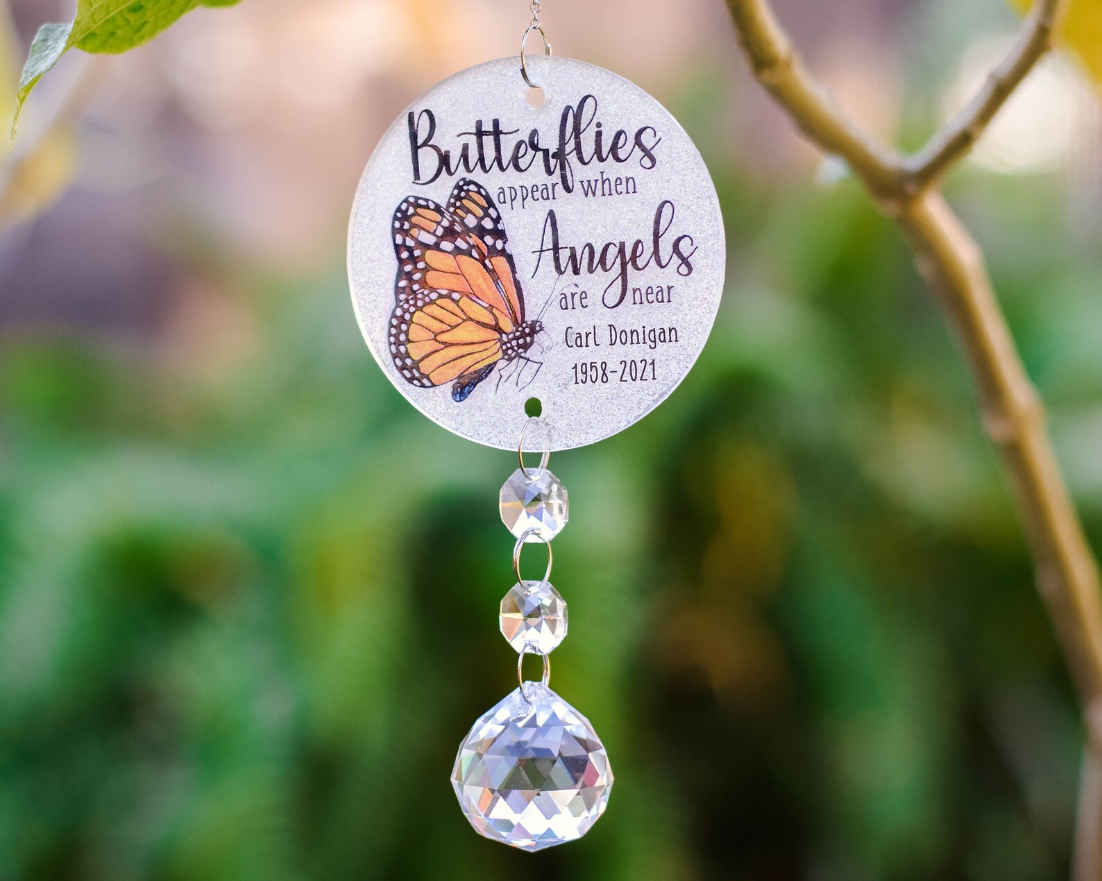 Butterfly sympathy gift crystal suncatcher memory garden gift Etsy