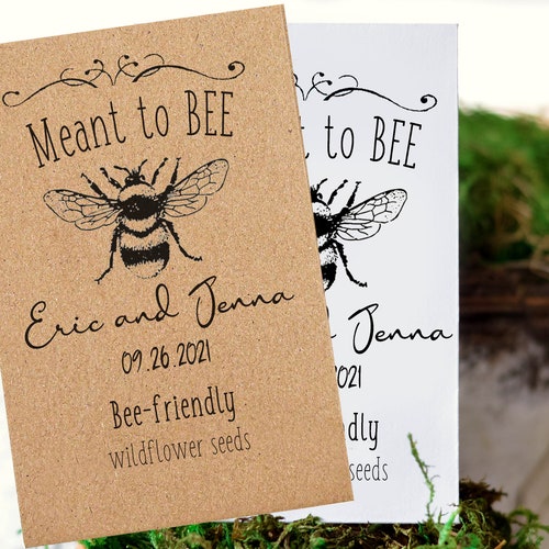 Personalised Seed Packets Envelopes Wedding Favours Let Love Grow Bee Vintage 
