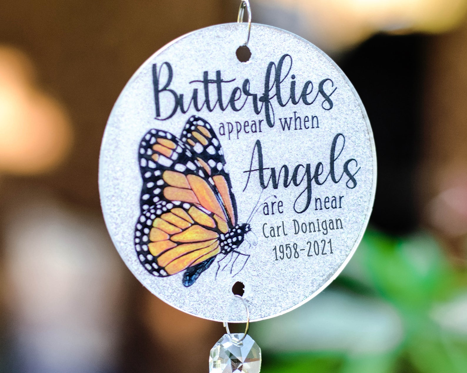 Butterfly sympathy gift crystal suncatcher memory garden gift Etsy