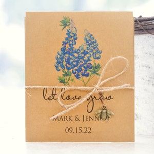 Texas Bluebonnet Seed Packets: Personalized Wedding favors