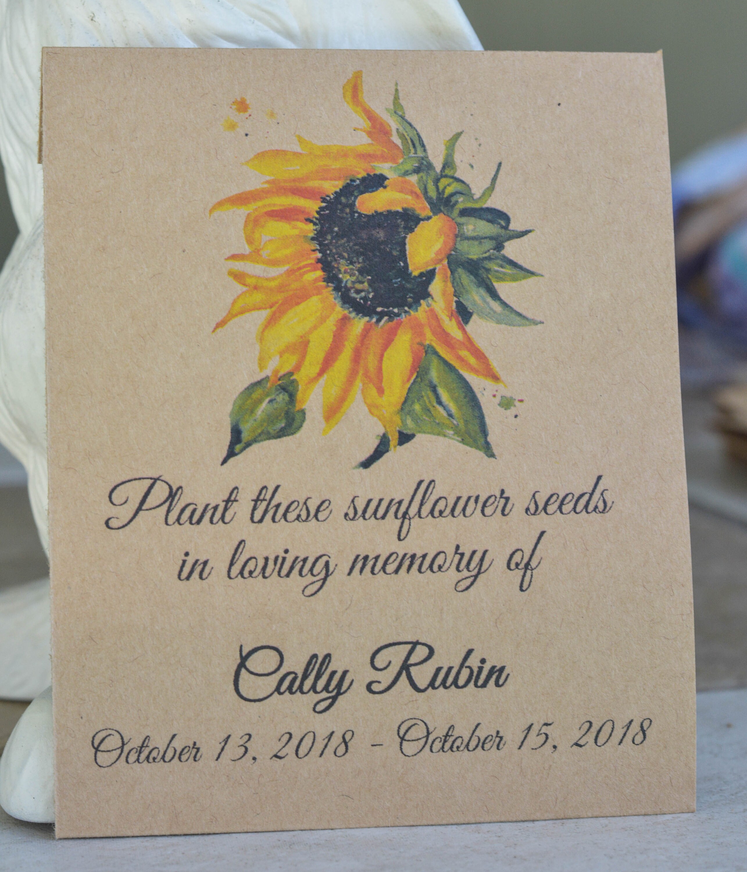 RUSH funeral favor sunflower Memorial seeds Funeral Etsy