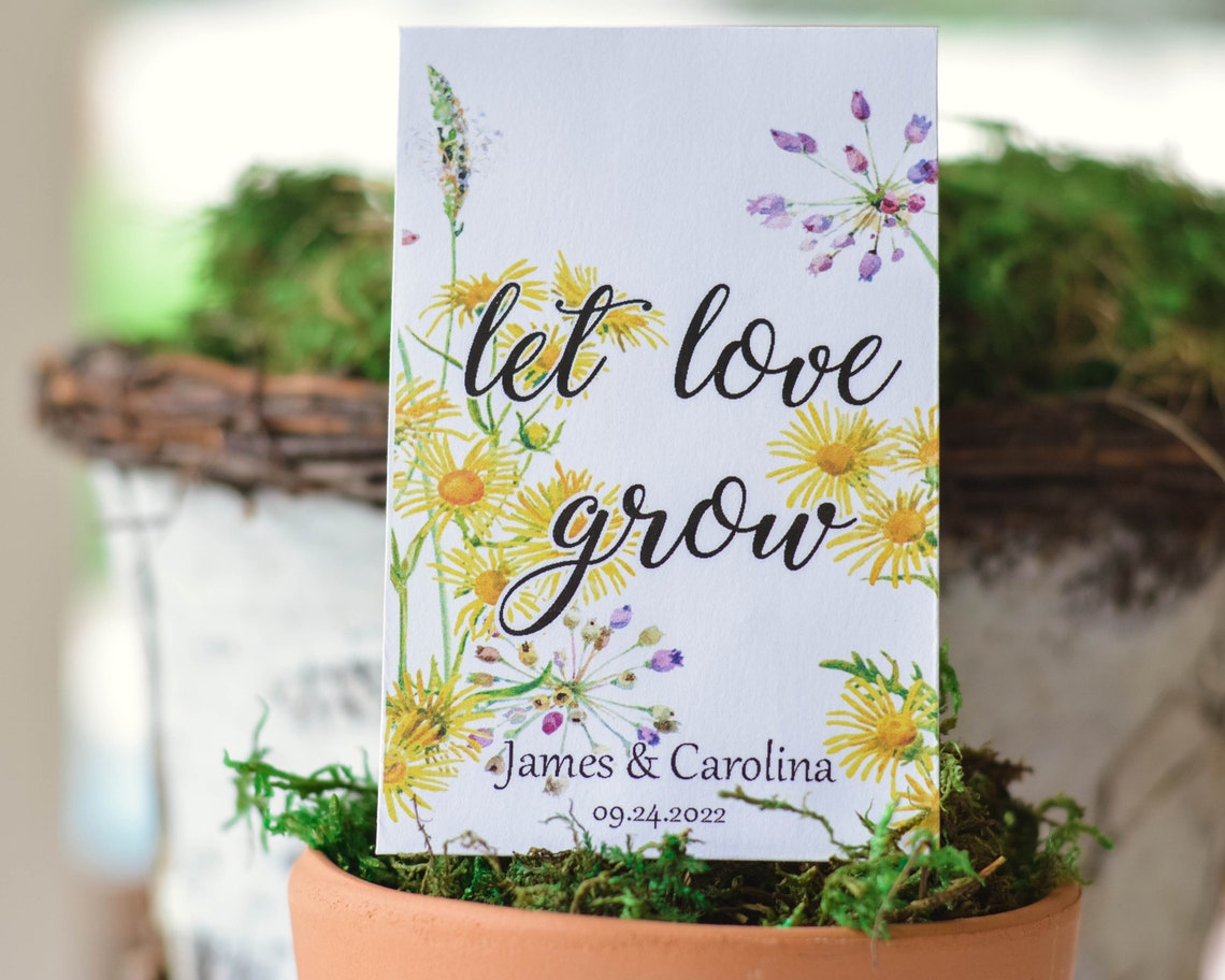 Wedding Favor Flower Seeds Custom Seed Packs Wildflower Seeds Etsy