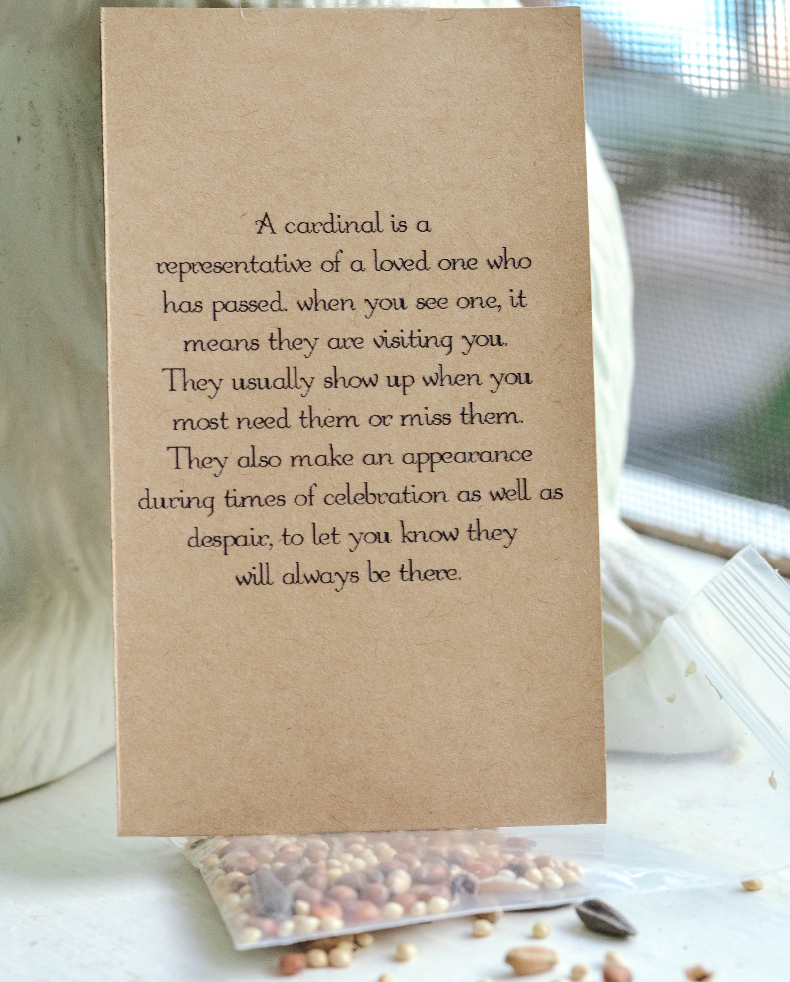 Funeral Memorial Favor Cardinal Feed the Birds Seed Sympathy Etsy Canada