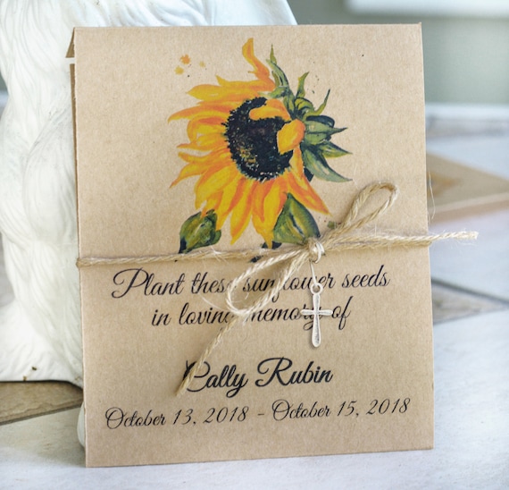 Party Favors Paper & Party Supplies RUSH funeral favor sunflower