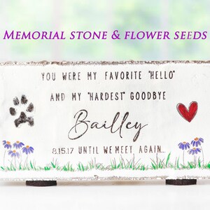 Personalized Laser Engraved Pet Memorial Stone: Dog or Cat Memory Garden Sympathy Gift