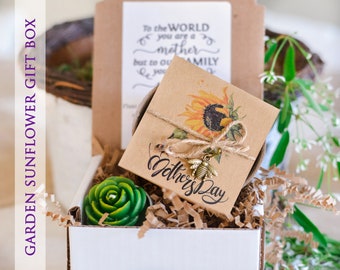Mother's Day Sunflower Goft Box, Sunflower seed Kit, With Special Tealight Candle, Personalized Mother's Day Gift - SALE