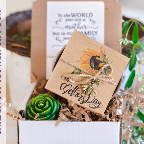 Mother's Day Sunflower Goft Box, Sunflower seed Kit, With Special Tealight Candle, Personalized Mother's Day Gift - SALE