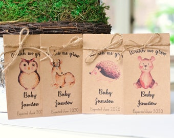 Baby Shower Favor, Seed Pack Favors, Woodland Baby Shower, Watch Me Grow, Gender Neutral, Eco Friendly Favors, Order With or Without Seed
