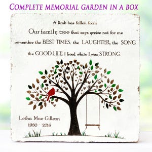 Memorial Stone, Laser Engraved Tree Of Life, Personalized Remembrance, Indoor/ Outdoor Memory Garden Stone, Personalized Sympathy Gift