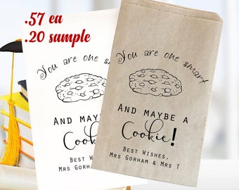 One smart cookie Graduation favor bag, cookie party bag, kraft favor bags, snack party favor, popcorn bag, personalized favor bag