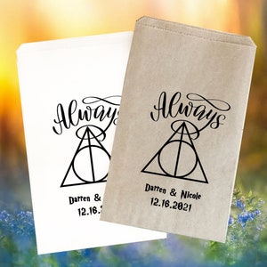 Wizard Wedding Favor Bags, Personalized Potter, Candy Favor Bags, Popcorn Bags, Wizard Always, Magic Wedding, Bulk Wizard Wedding Favors