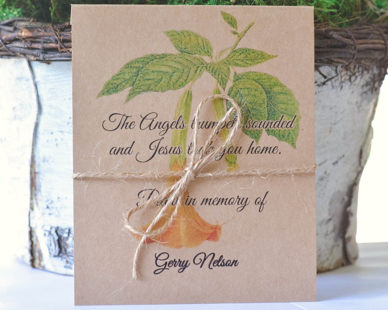 Trumpet Flower Funeral Memorial Seeds Funeral Favor Etsy
