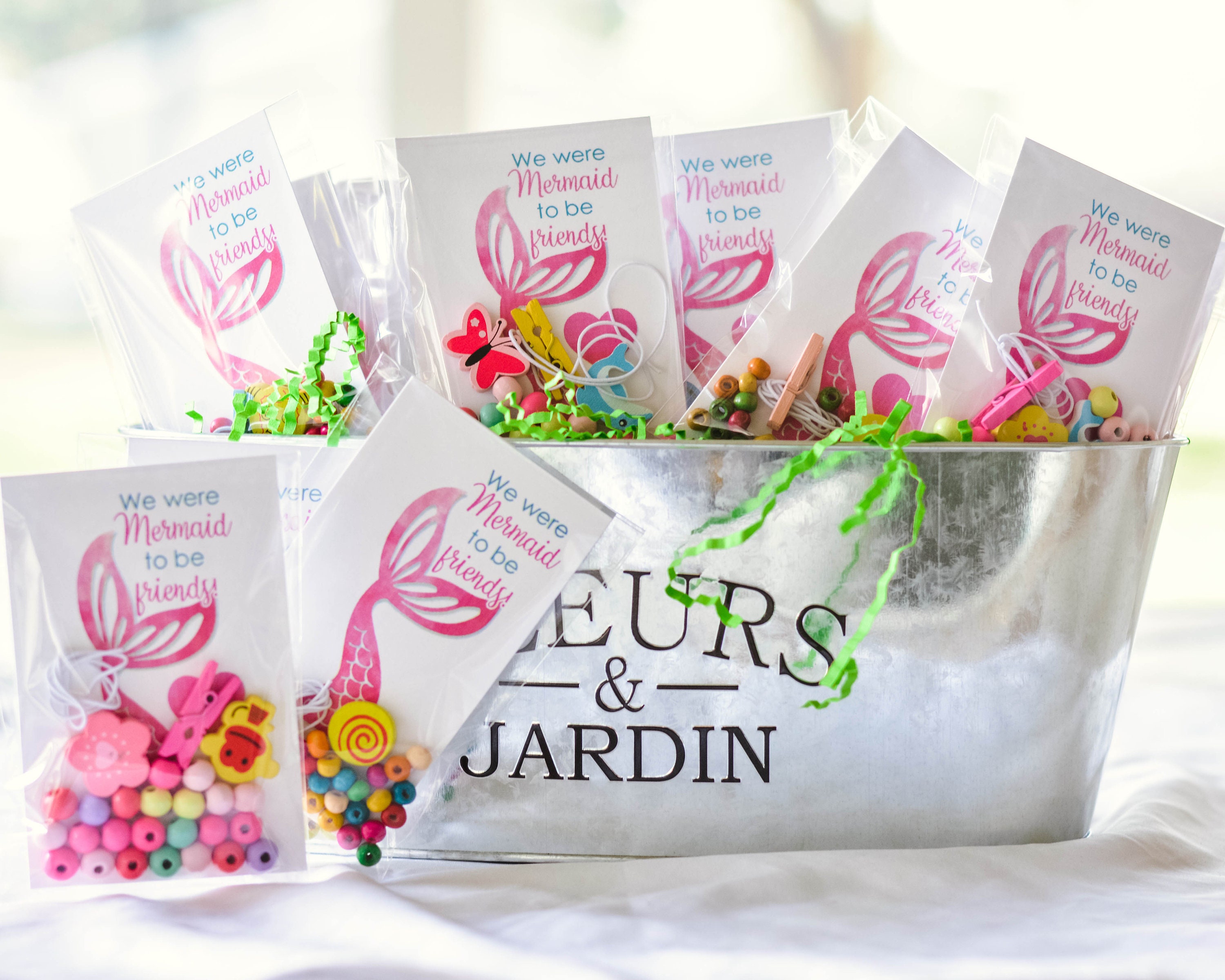Mermaid party favor bracelet, party craft kit, kids party activity, kids crafts, candy party favor , kids party crafts