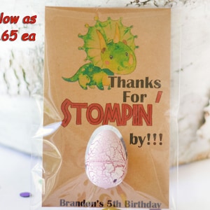 Dinosaur party favors, dino favor, kids birthday, Birthday favors, dinosaur egg favors, hatch dinosaur eggs, personalized dinosaur gift