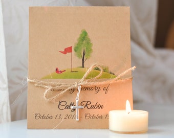 Golf Funeral Favor, Memorial Bird Seed Packet, Celebration of life, Golf Memorial Gifts For Guests, Funeral Keepsake, Personalized