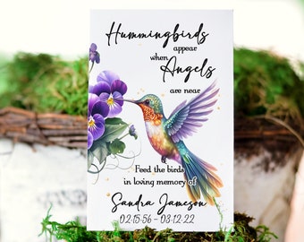 Hummingbird Violet Memorial Bird Seed Packets, Funeral Favor, Memorial Gift For Guests, Celebration Of Life, Feed The Birds, 0051