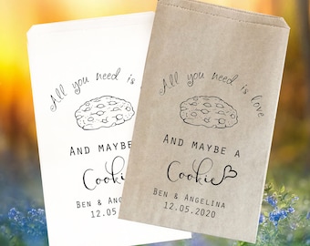 Personalized Cookie Favor Bags For Weddings, Bridal Shower Cookie Favors