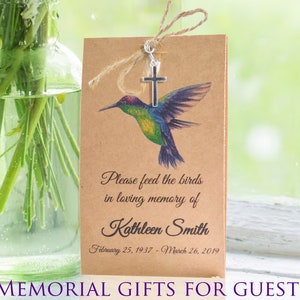 Celebration of Life, Memorial Gift, Feed The Birds, Birdseed Pack, Funeral favor, Celebration of life, Personalized Remembrance Gift 0011