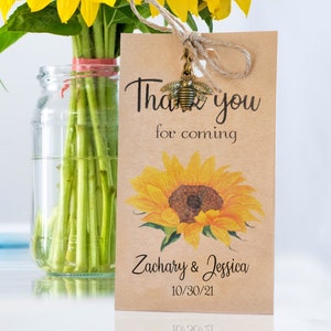 Wedding Favors, Thank You Seed Packs, Sunflower Seed Favor Packs,  Personalized Bridal Shower Favors, Seed Pack Favors, 0020