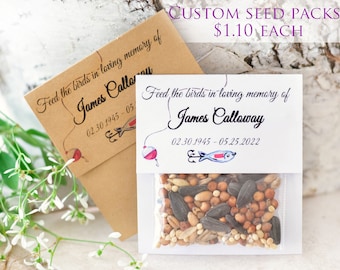 Fishing Memorial Seed Pack, Funeral Favor, Celebration of Life, Sympathy Gift, Birdseed Pack, Personalized Remembrance, In Memory of
