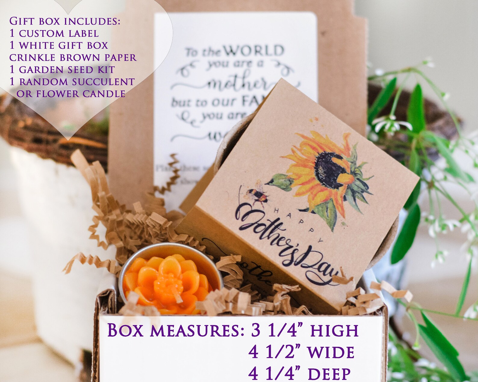 Mother's Day Sunflower Gift Box, Sunflower Seed Kit, With Special ...