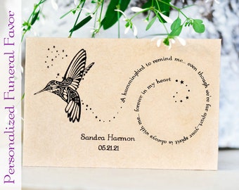 Hummingbird Memorial Seed pack, Funeral Favor, Wildflower seed pack, Celebration of Life, Sympathy Gift, Personalized Memorial Keepsake