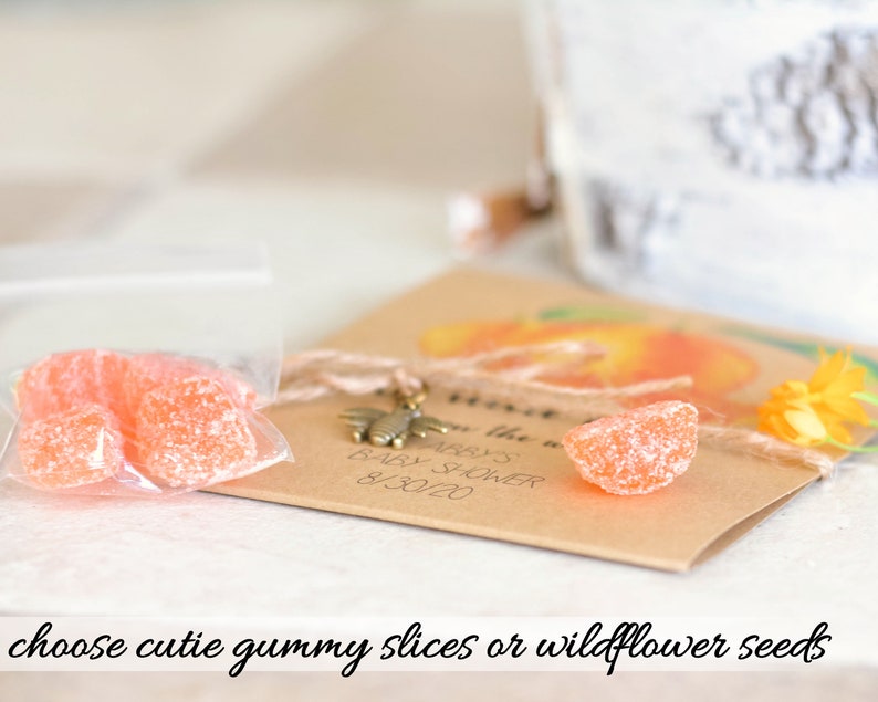 Little Cutie Baby Shower Favors Orange Baby Shower Gender Etsy