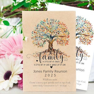 Family Reunion wildflower Seed Packets, Family Reunion Gifts, Reunion Gifts, Family Tree Reunion, Family Reunion Mementos, Personalized