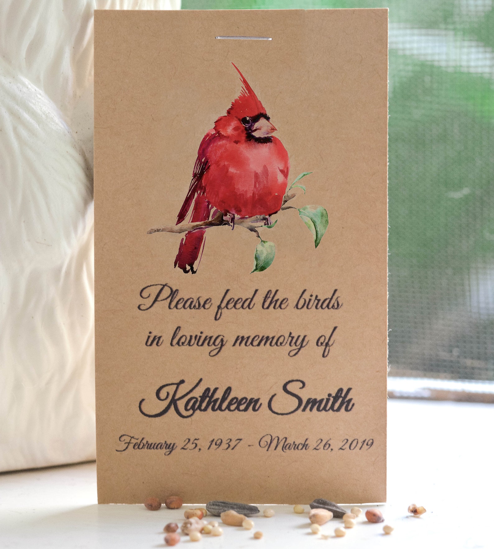 Cardinal memorial seed packs sympathy gift funeral favor Etsy