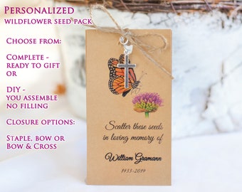 Butterfly Memorial Gift, Memorial Seed Pack, Funeral Favor, Celebration Of Life, Sympathy Gift, Personalized Keepsake, Wildflower Seeds 0001